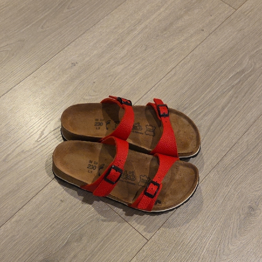 Birkis Red Sandals